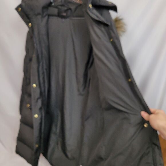 J. Crew Womens Wintress Faux Fur Trim Hooded Winter Puffer Coat Brown Size M - Picture 11 of 16